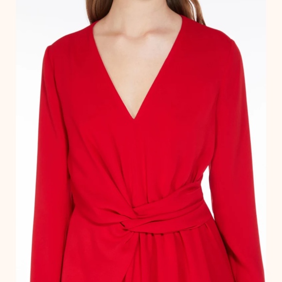 MaxMara ๐ฎ๐น Studio Mammola Draped Red Cady Designer Dress - Picture 4 of 15
